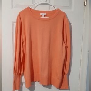 Belle by Kim Gravel Apricot Crew Neck Sweater